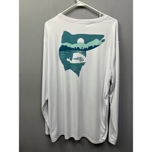 Reel Life Shirt Mens XXL White Long Sleeve Fishing‎ Outdoor Quick Dry Boating